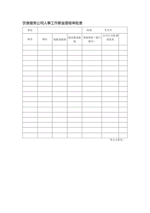 饮食服务公司人事工作薪金晋级审批表.docx