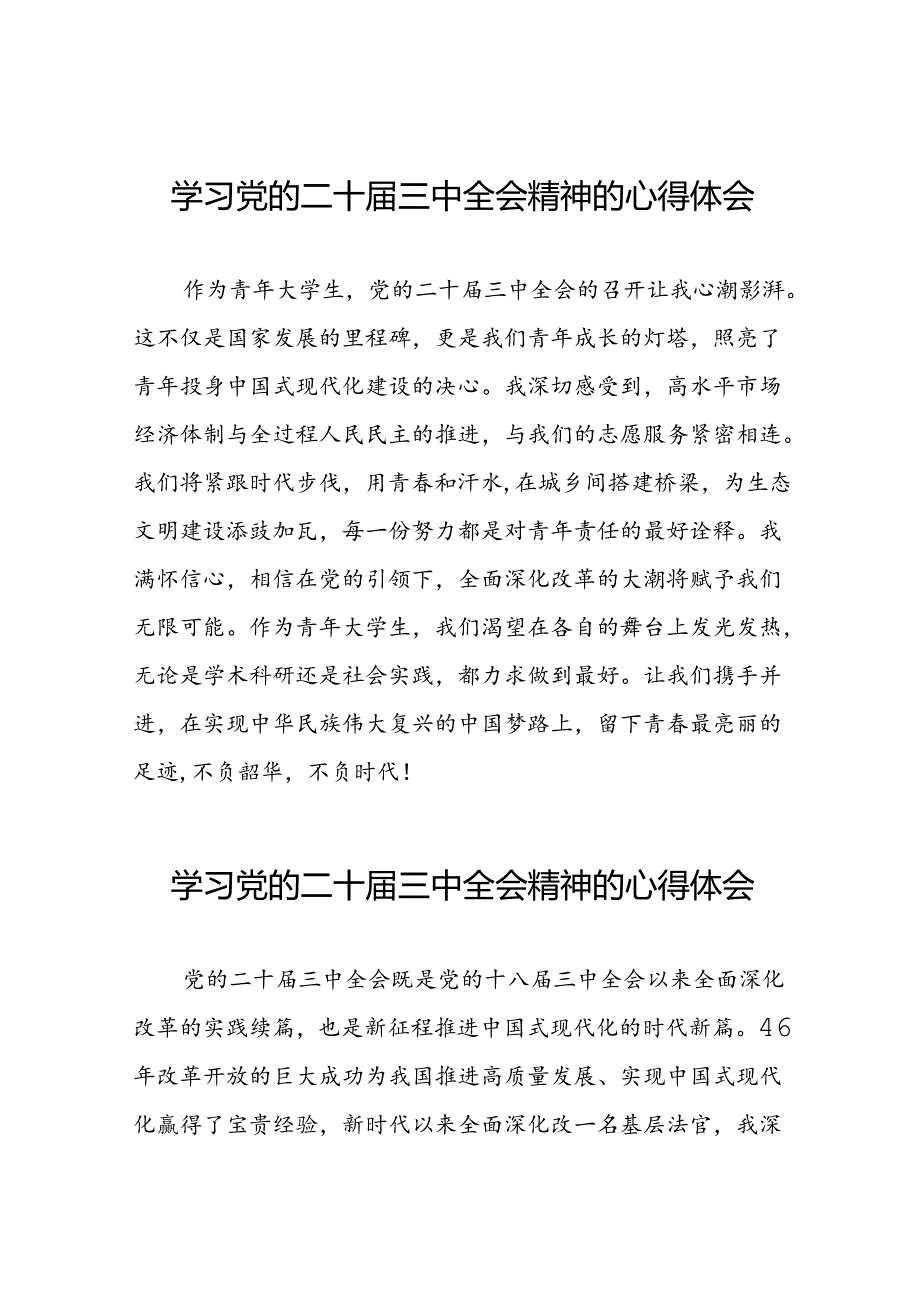 党的二十届三中全会精神学习心得发言稿四十篇.docx_第1页