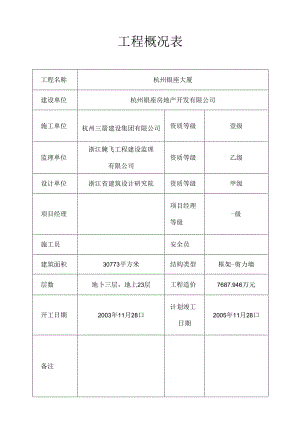 工程概况表范本.docx