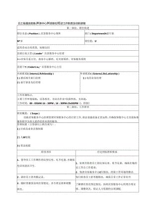 五星级酒店宾客服务中心领班职位概述工作职责及任职资格.docx