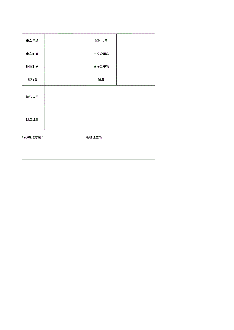 公司车辆派遣登记表.docx_第1页