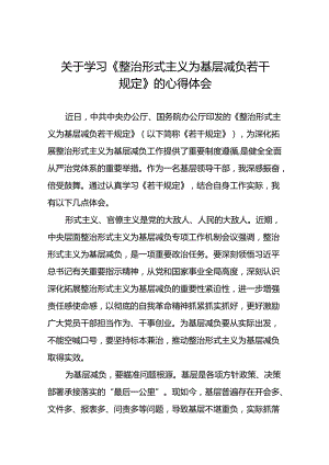 《整治形式主义为基层减负若干规定》学习心得10篇.docx