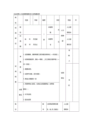 企业经营人力资源管理新员工试用通知单.docx