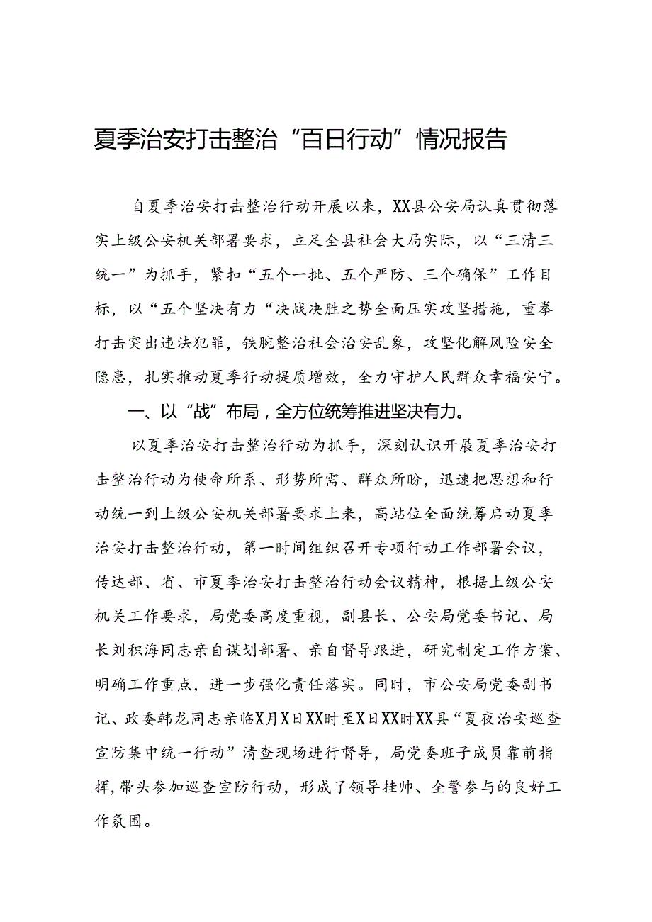 县公安局2024年推动夏季治安打击整治行动工作总结十八篇.docx_第1页