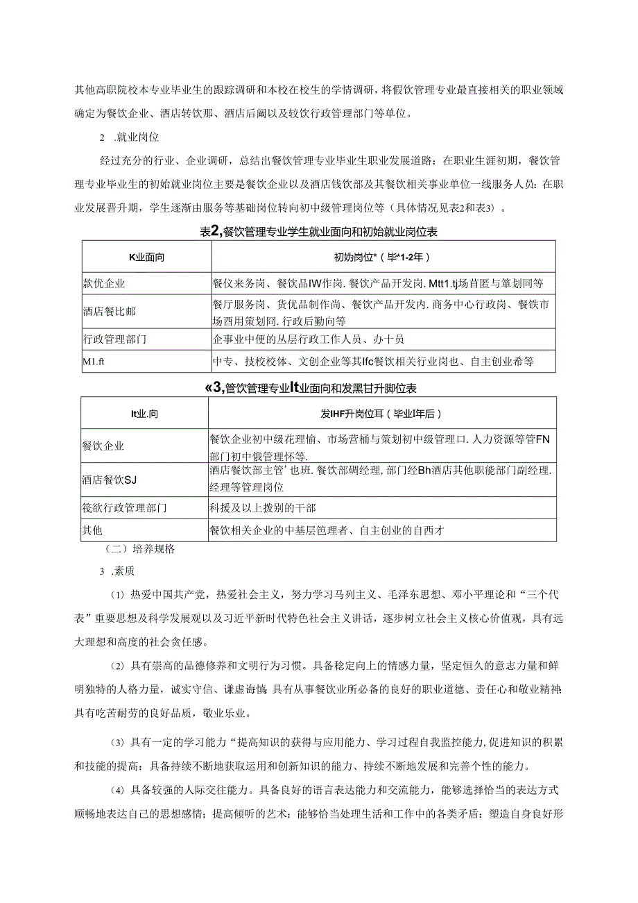 职业技术学院餐饮管理专业人才培养方案.docx_第2页