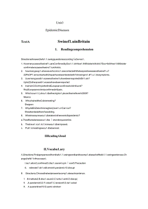 keys to UNIT 3 Swine flu in Britain.docx