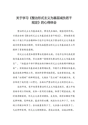 六篇领导干部学习《整治形式主义为基层减负若干规定》心得体会发言稿.docx