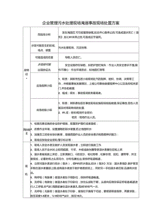 企业管理污水处理现场淹溺事故现场处置方案.docx