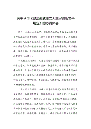 关于《整治形式主义为基层减负若干规定》学习感悟9篇.docx