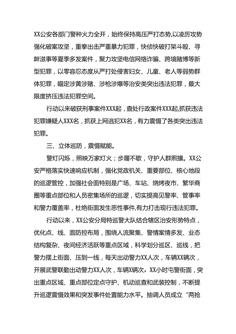 2024年公安夏季治安打击整治行动情况报告精选范文(十篇).docx_第2页