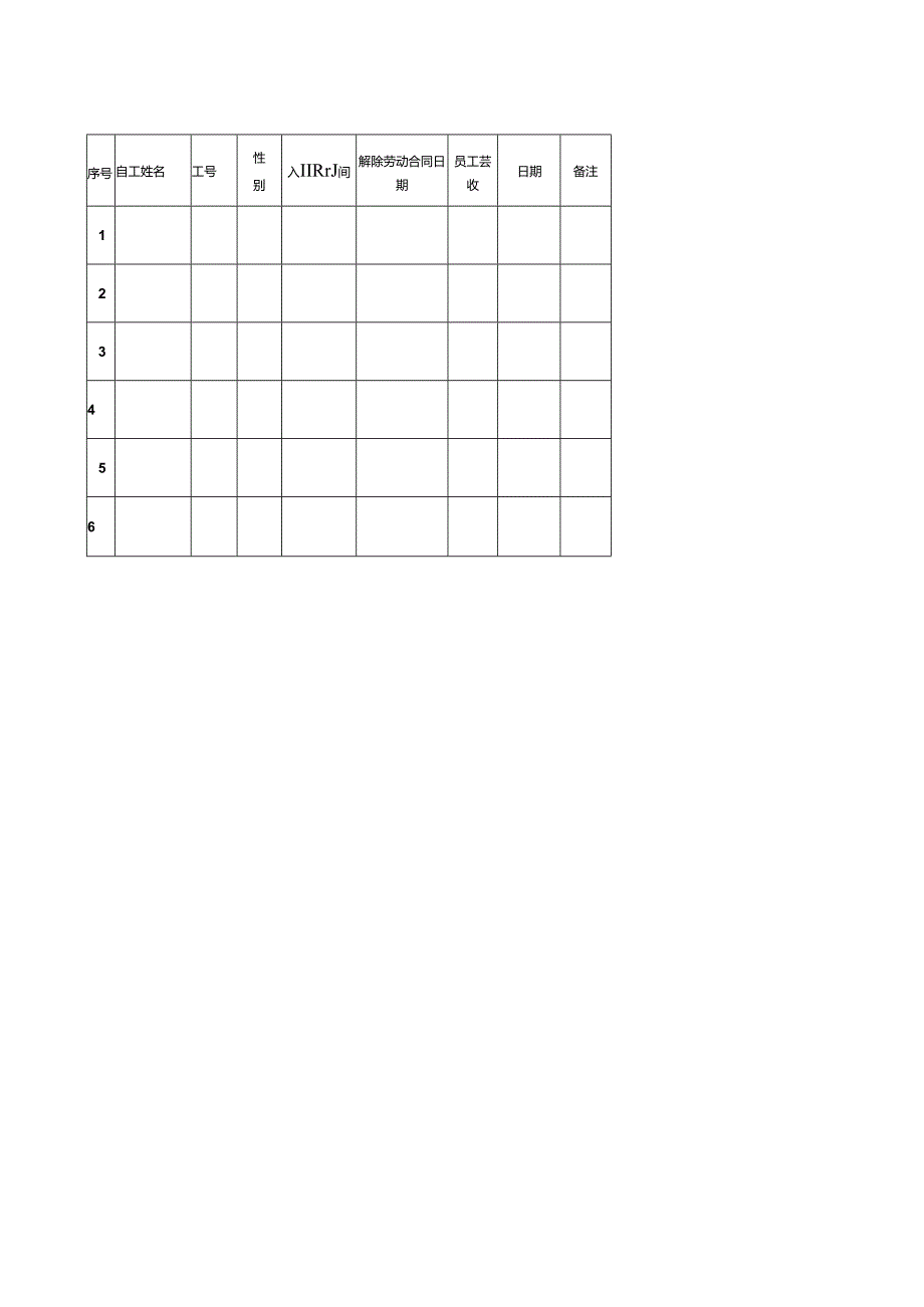 员工解除劳动合同协议签收表.docx_第1页