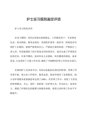 护士实习医院鉴定评语.docx