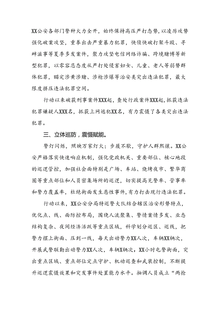 2024年公安夏季治安打击整治行动情况报告精选范文七篇.docx_第2页