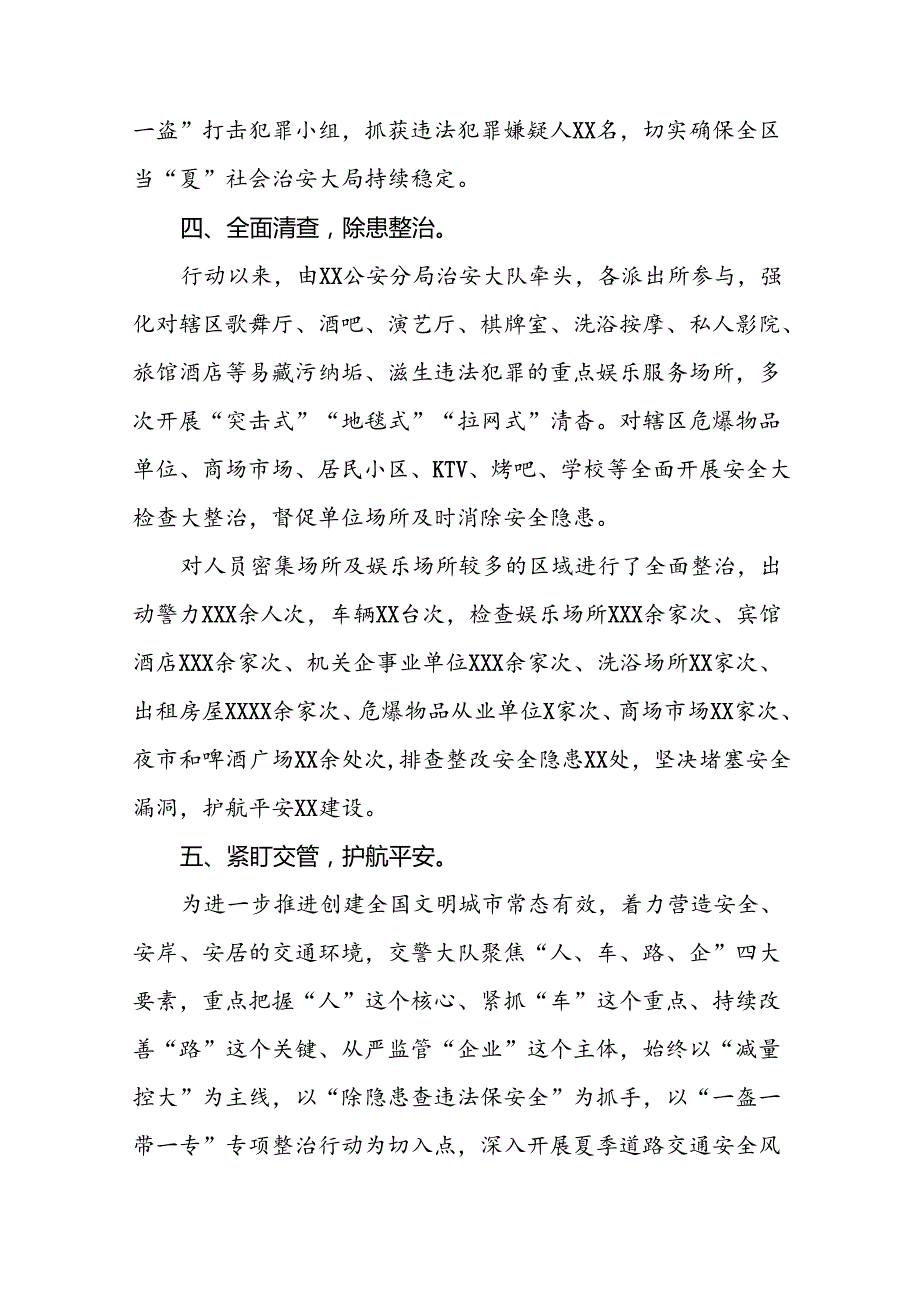 2024年公安夏季治安打击整治行动情况报告精选范文七篇.docx_第3页