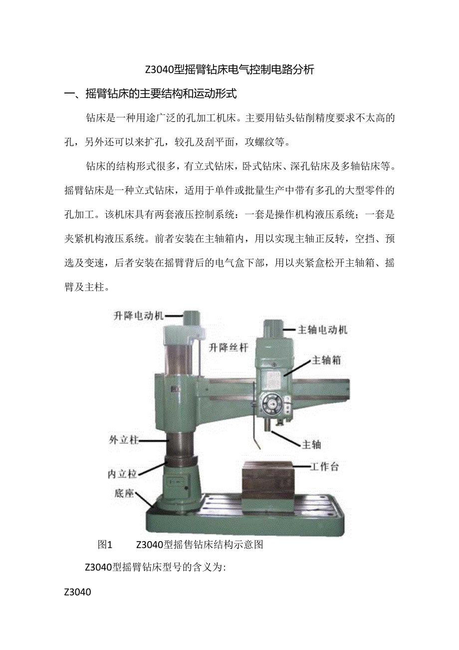 Z3040型摇臂钻床电气控制电路分析.docx_第1页