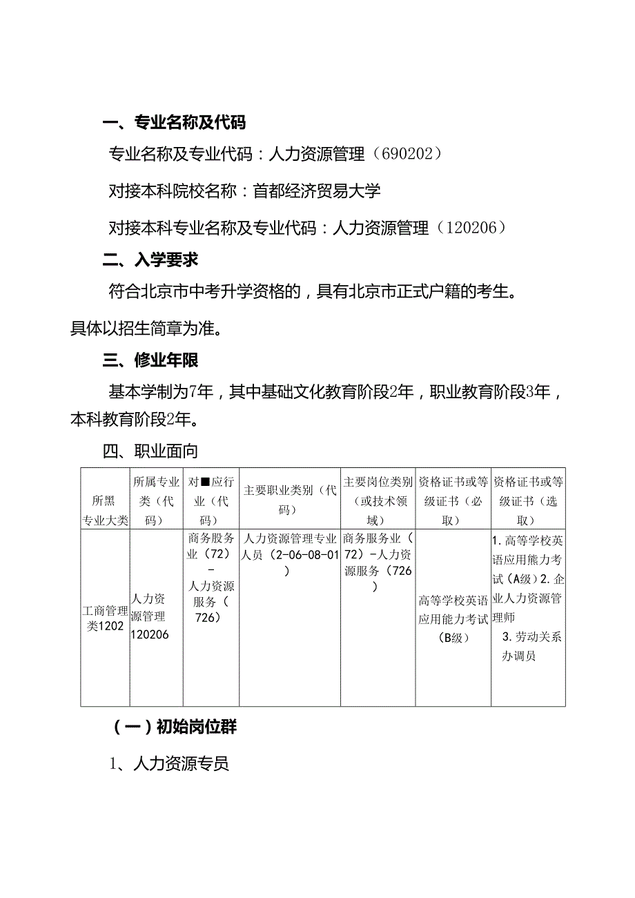 人力资源管理专业高端技术技能人才贯通培养方案.docx_第3页