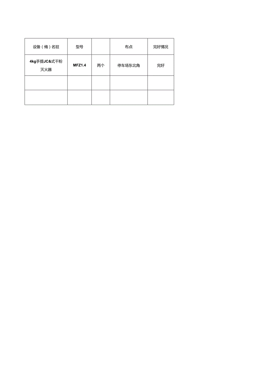 消防设施清单.docx_第1页