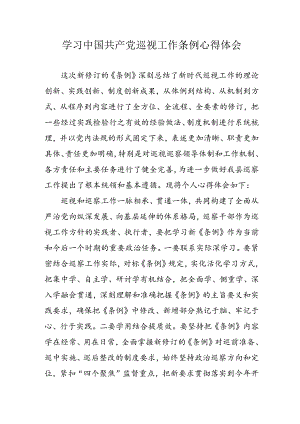 公务员学习学习中国共产党巡视工作条例心得体会 （汇编6份）.docx