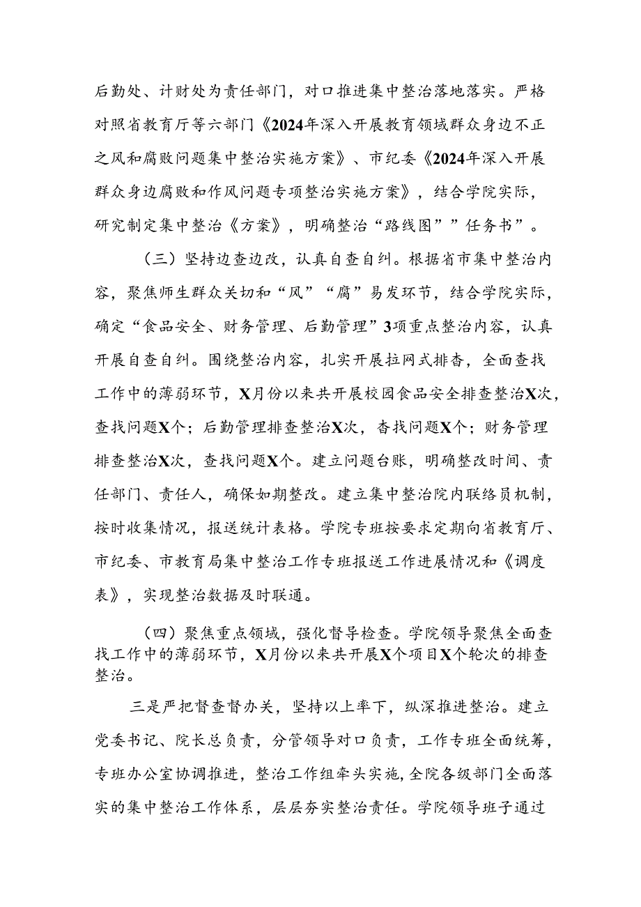 2024年关于开展《群众身边不正之风和腐败问题集中整治》工作情况总结 （合计22份）.docx_第2页