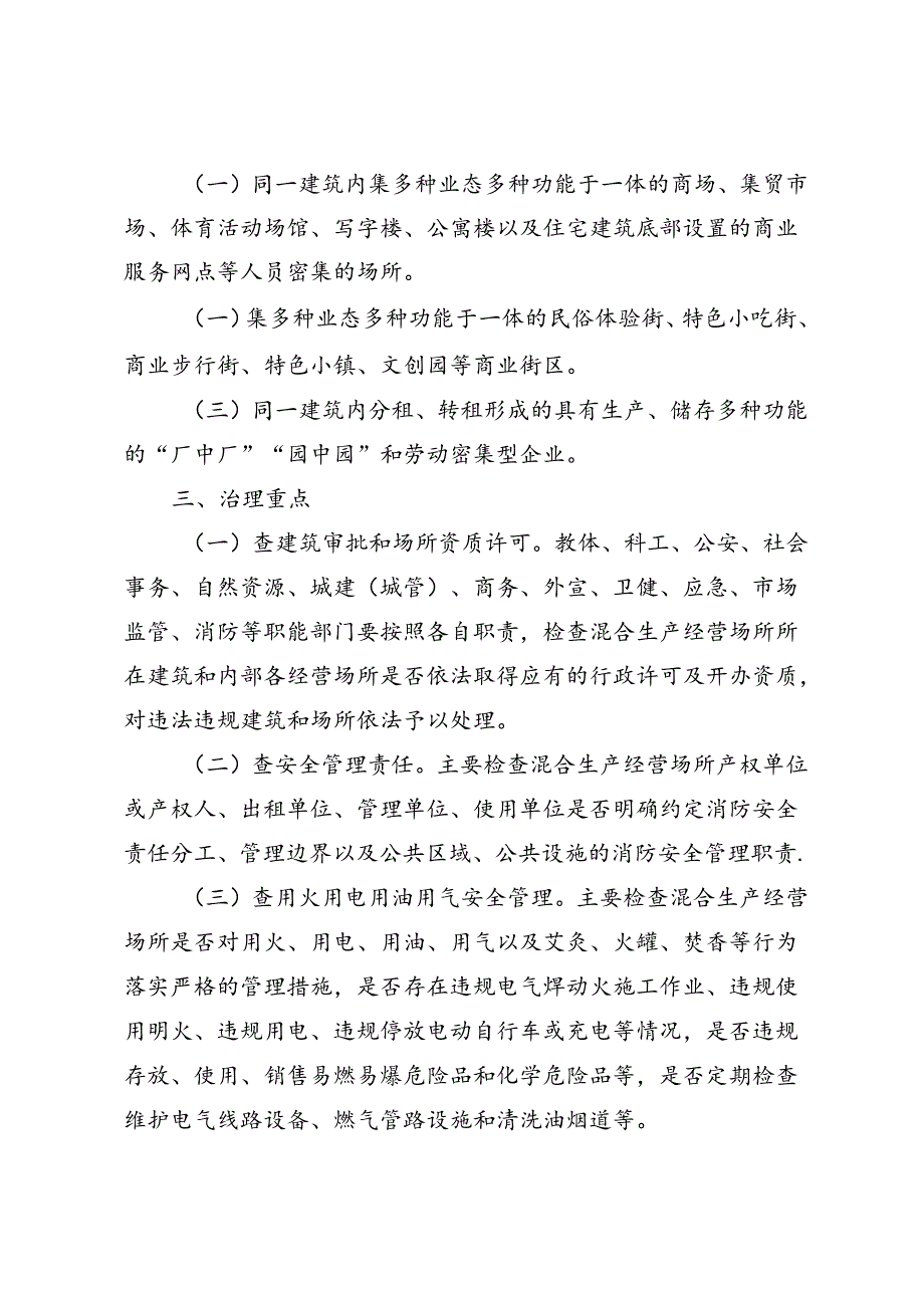 全区多业态混合生产经营场所消防安全综合治理方案.docx_第2页