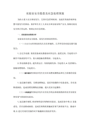 实验室安全隐患及应急处理预案.docx