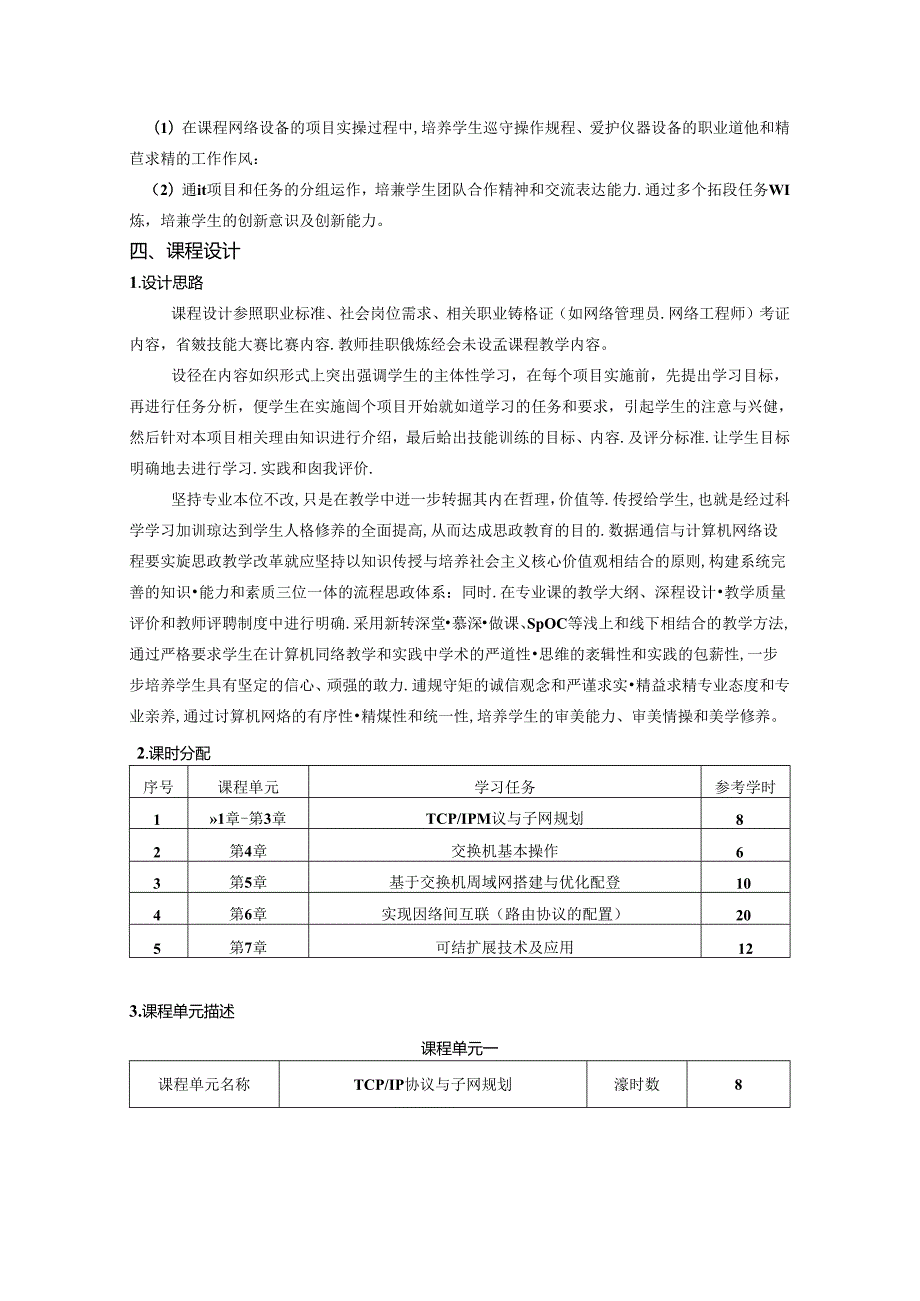 职业学院移动通信技术专业数据通信与计算机网络核心课课程标准.docx_第2页