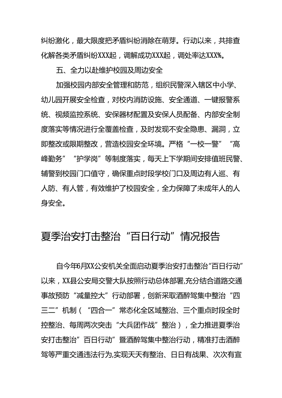 2024年推动夏季治安打击整治行动走深走实情况报告20篇.docx_第3页