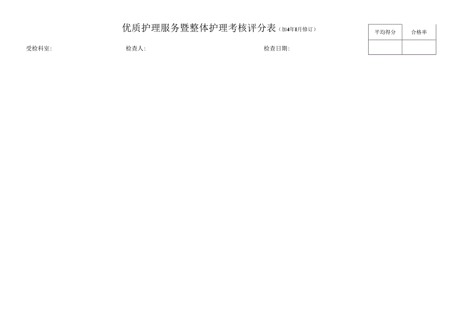 优质护理暨整体护理考核评分表.docx_第1页