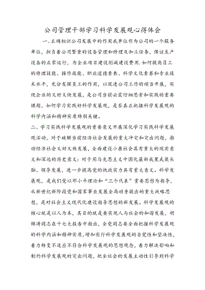 公司管理干部学习科学发展观心得体会.docx