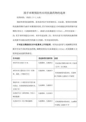 围手术期预防性应用抗菌药物的选择.docx