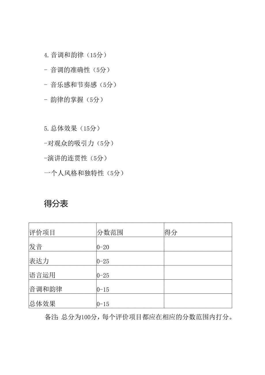 朗诵竞赛评价准则和得分表.docx_第2页