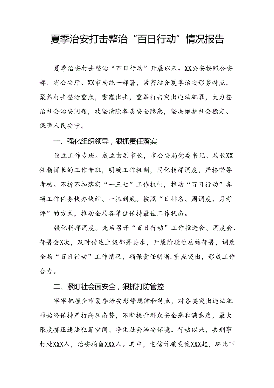 十二篇2024年公安局推进夏季治安打击整治“百日行动”总结汇报.docx_第3页