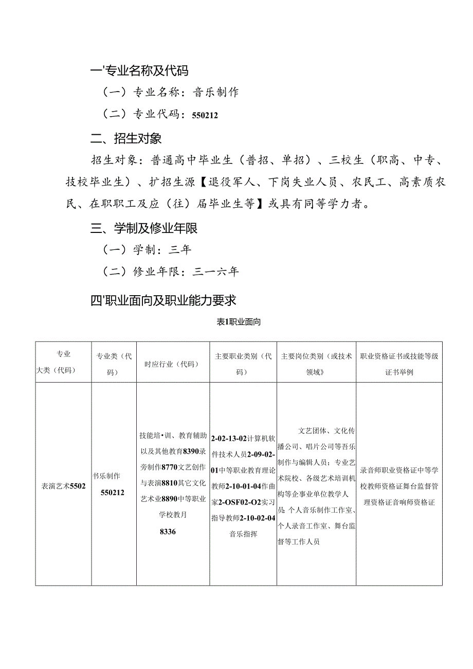 职业技术学校音乐制作专业人才培养方案.docx_第2页