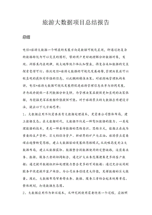 旅游大数据总结报告.docx