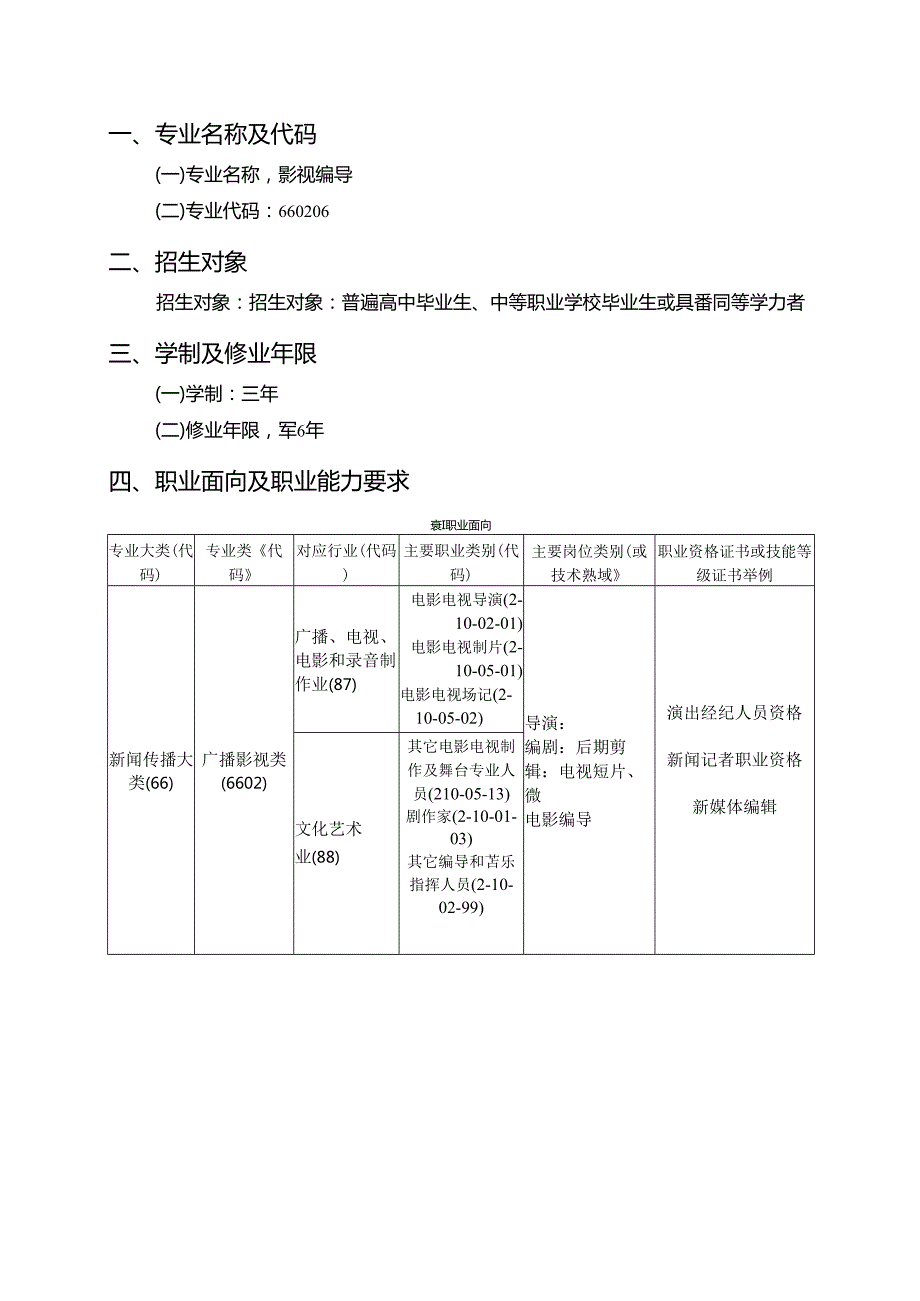 职业技术学校影视编导专业人才培养方案.docx_第2页