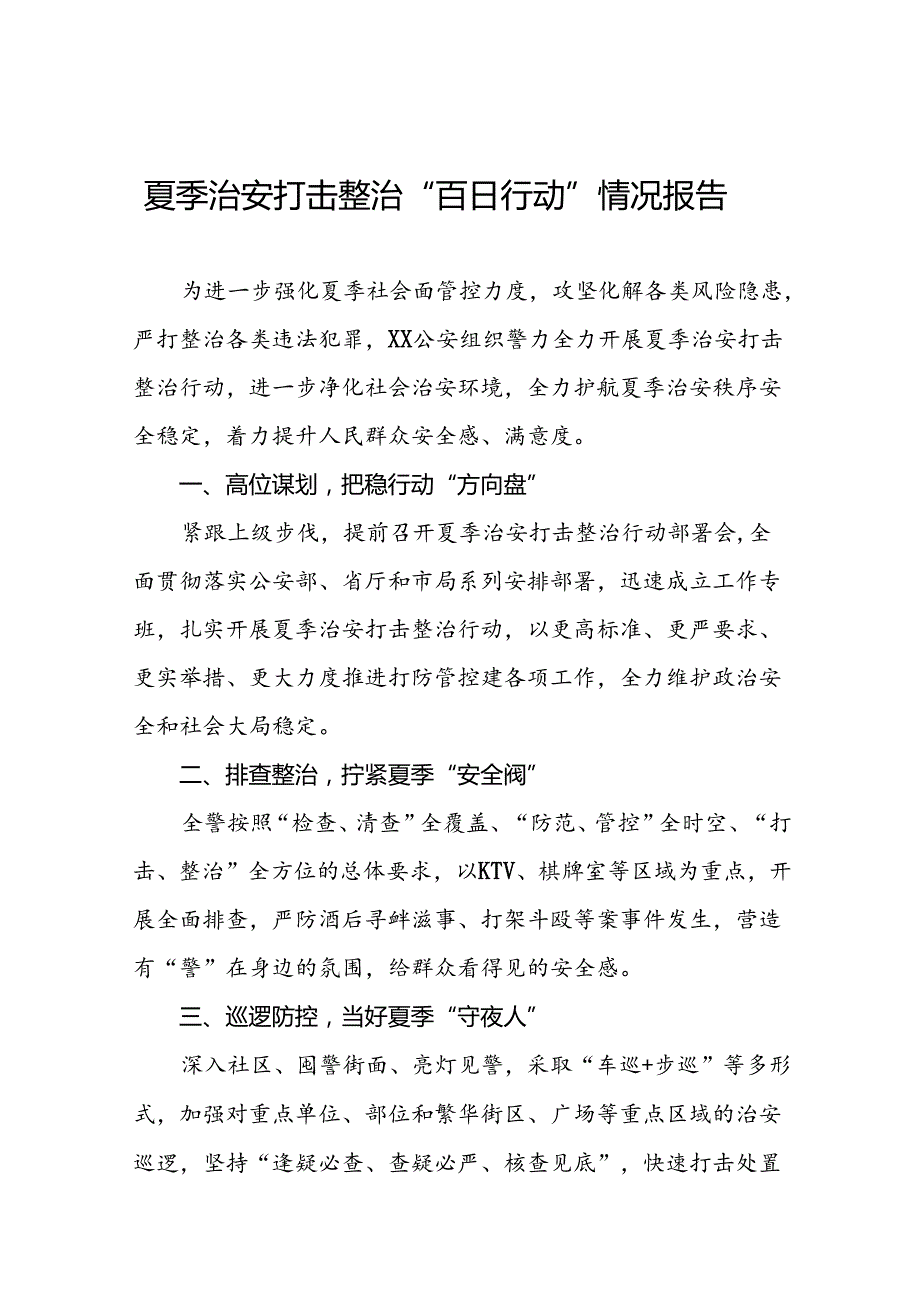 十二篇2024年夏季治安打击整治行动工作总结.docx_第1页