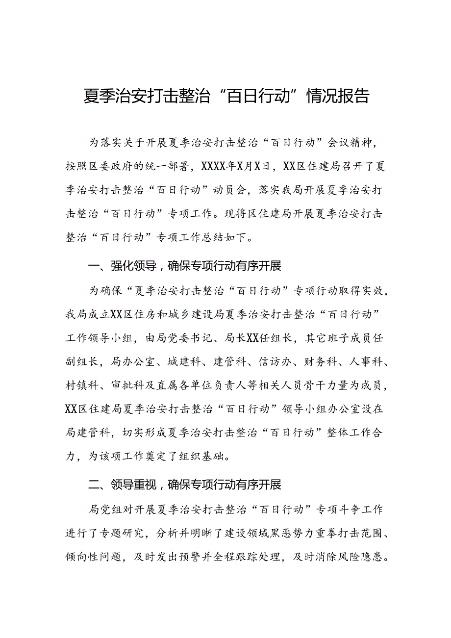 2024夏季治安打击整治“百日行动”工作总结11篇.docx_第1页