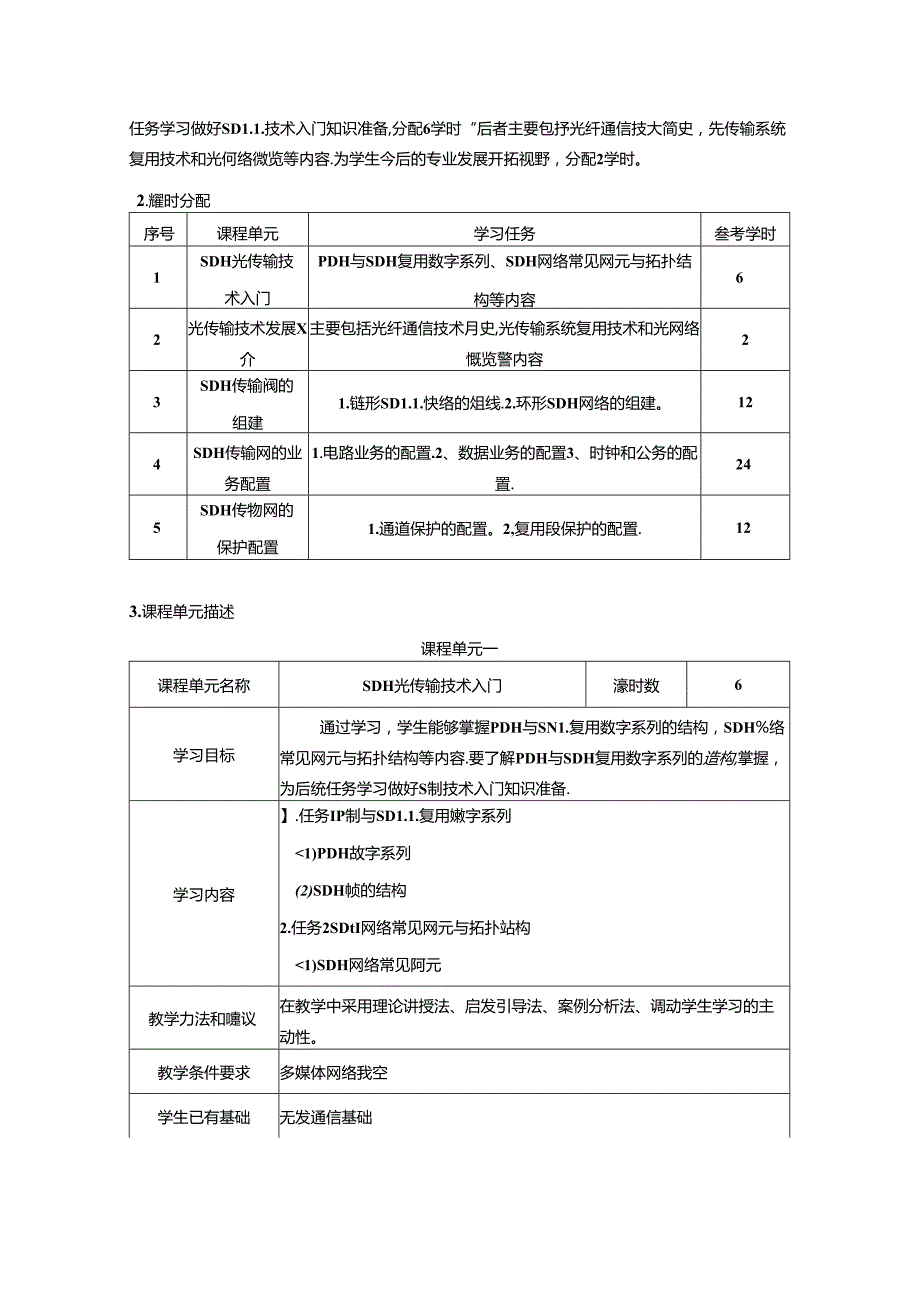 职业学院移动通信技术专业光传输实务核心课课程标准.docx_第3页