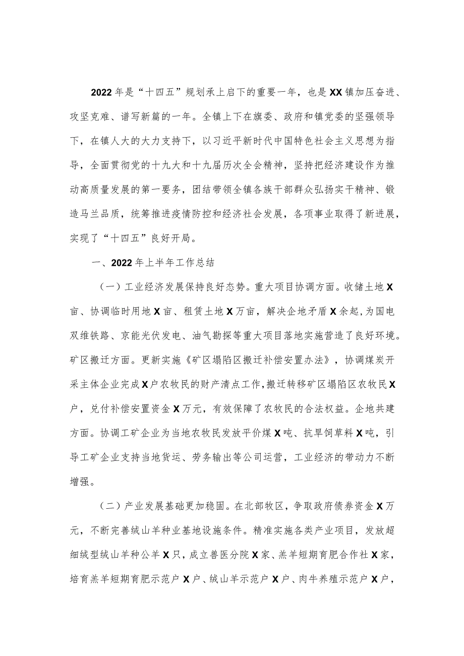 乡镇2022年上半年工作总结和2022年下半年工作计划.docx_第2页