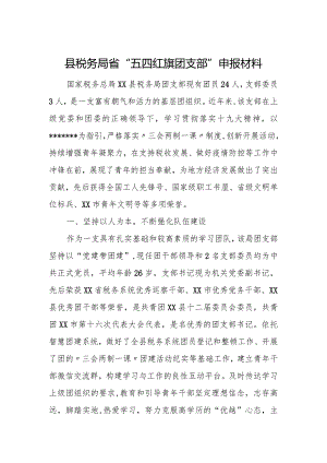 县税务局省“五四红旗团支部”申报材料.docx