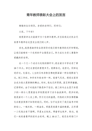 青年教师表彰大会上的发言.docx