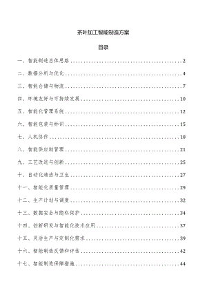 茶叶加工智能制造方案.docx