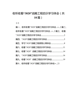 收听收看“3820”战略工程启示学习体会（共10篇）.docx