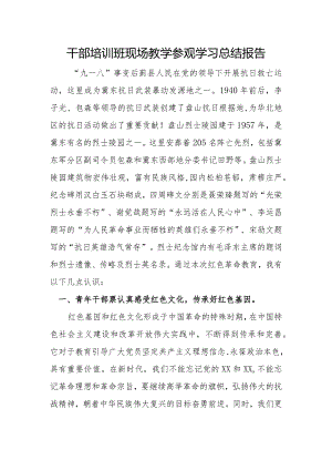 干部培训班现场教学参观学习总结报告.docx