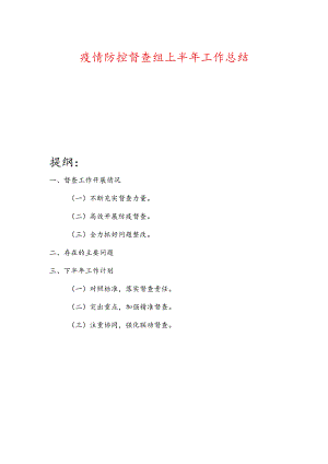 疫情防控督查组上半年工作总结.docx