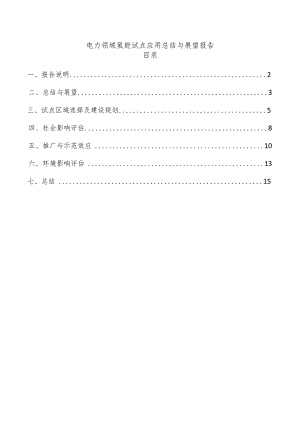 电力领域氢能试点应用总结与展望报告.docx