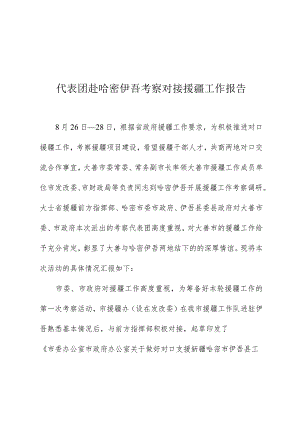 代表团赴哈密伊吾考察对接援疆工作报告.docx