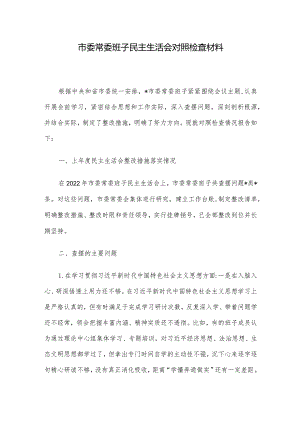 市委常委班子民主生活会对照检查材料.docx