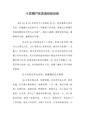 X区棚户区改造经验总结.docx