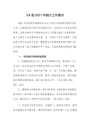 XX县2021年统计工作要点.docx